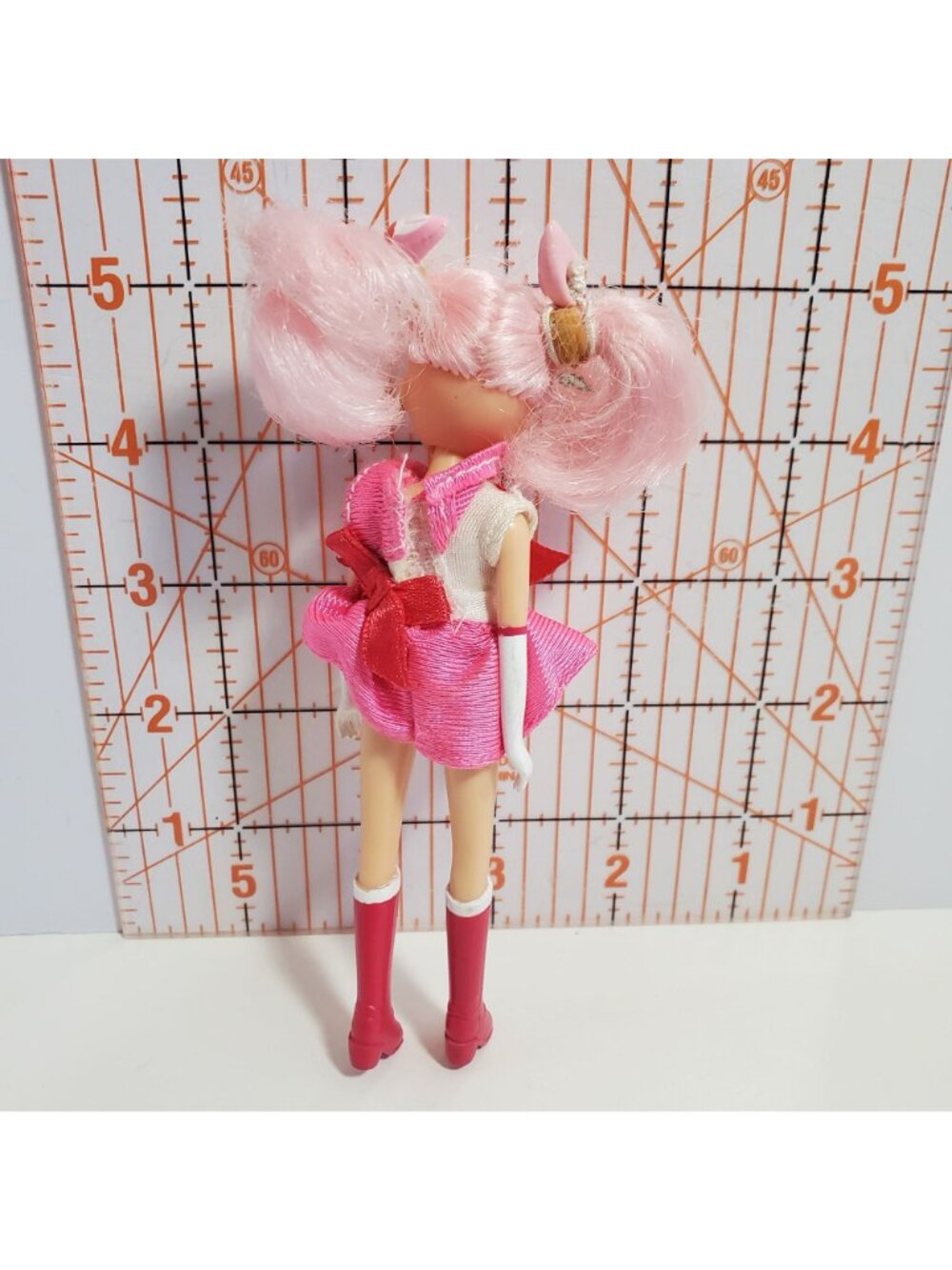 Chibi Moon 1997 5 Inch Doll Pink Hair Red White Removable Outfit Sailor - Picture 5 of 11